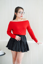 My Heart Long Sleeve Toga Top in Red