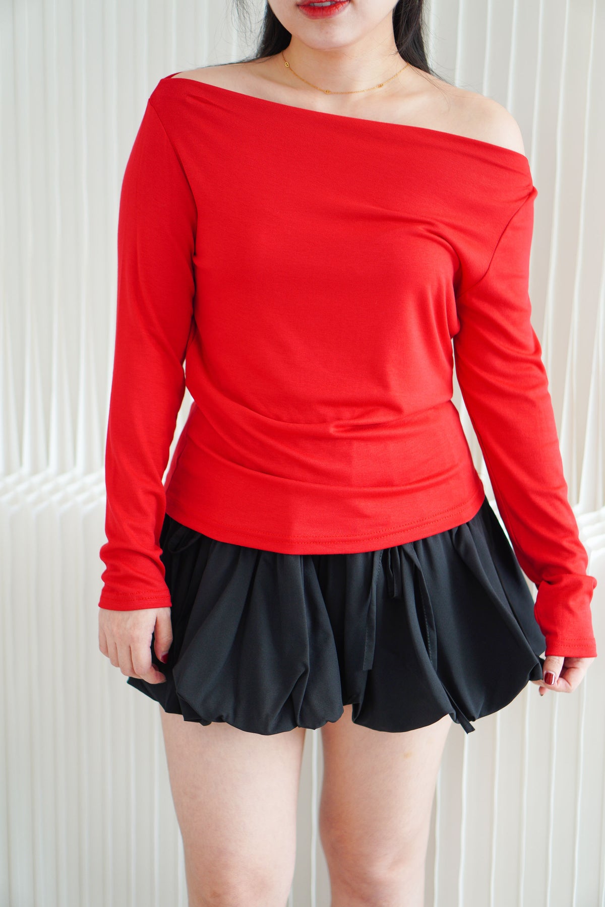 My Heart Long Sleeve Toga Top in Red