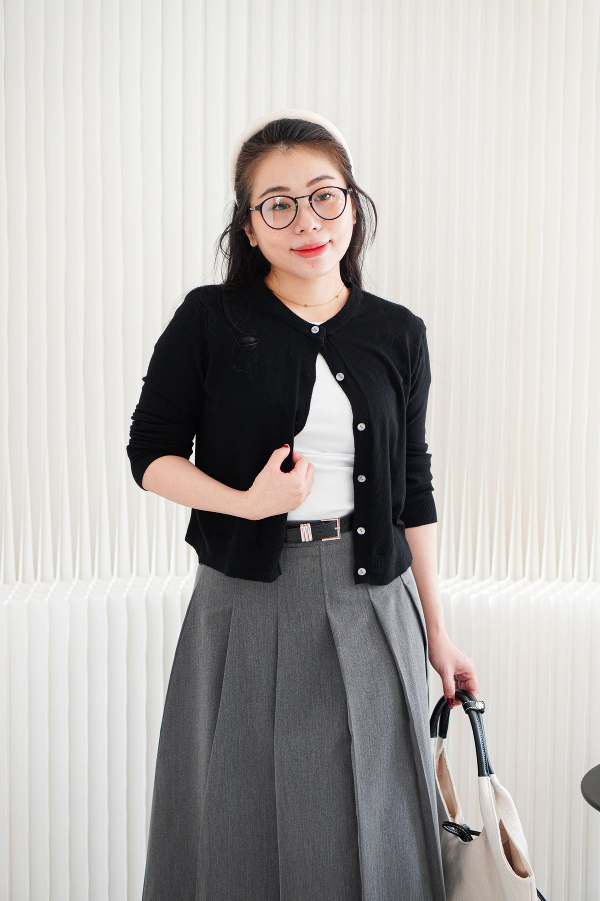 Holly Knit Cardigan Top in Black