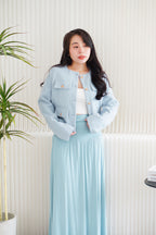 Phylia Tweed Jacket in Light Blue
