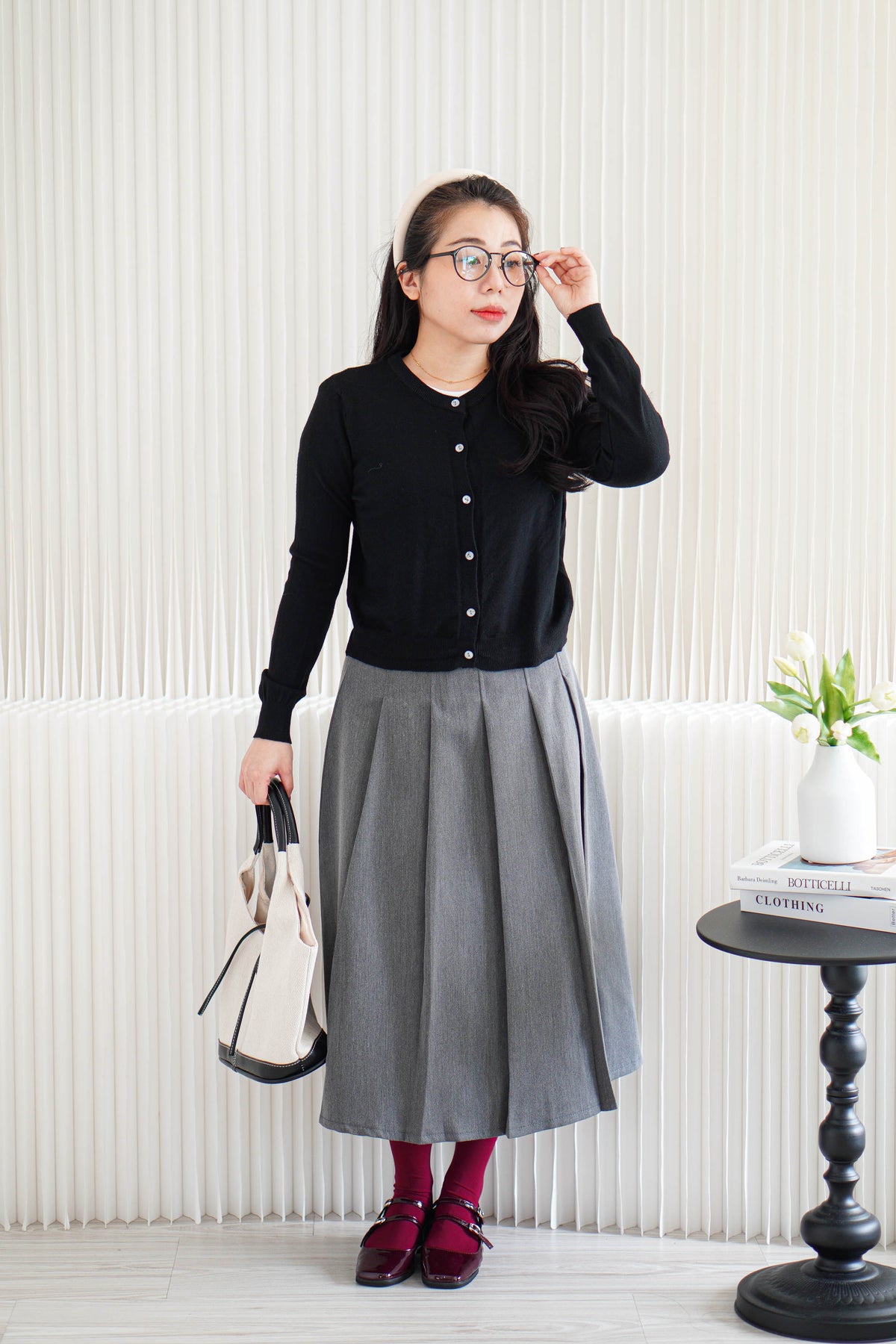 Holly Knit Cardigan Top in Black