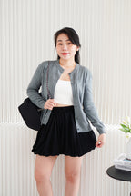 Holly Knit Cardigan Top in Grey