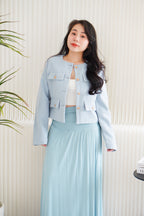 Phylia Tweed Jacket in Light Blue