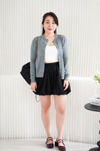 Holly Knit Cardigan Top in Grey
