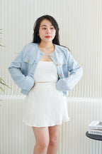 Phylia Tweed Jacket in Light Blue