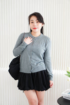 Holly Knit Cardigan Top in Grey
