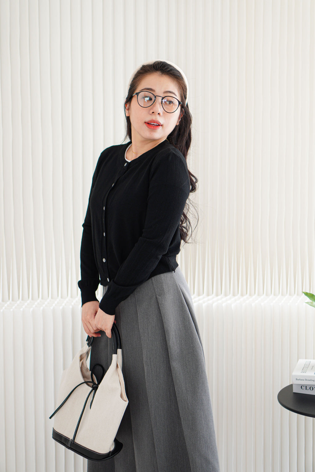 Holly Knit Cardigan Top in Black