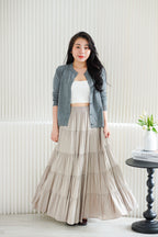Holly Knit Cardigan Top in Grey