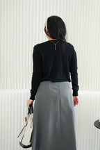 Holly Knit Cardigan Top in Black