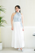 Tatum Tie Neck Top in Blue