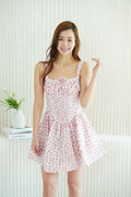 (Premium) Sugar Charm Corset Mini Floral A-Line Dress in Pink