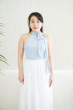 Tatum Tie Neck Top in Blue