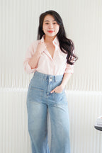Dawn Button Down Top in Pink