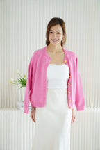 Colour of Heart Knit Cardigan in Pink