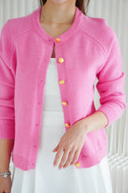 Colour of Heart Knit Cardigan in Pink