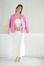 Colour of Heart Knit Cardigan in Pink