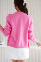 Colour of Heart Knit Cardigan in Pink