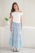 Cedar Toga Ruched Top in White