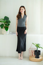 Noa V Neck Top in Grey