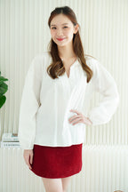 Mirel Oversized Blouse Top in White