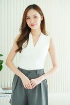 Noa V Neck Top in White
