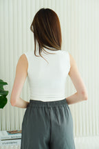 Noa V Neck Top in White