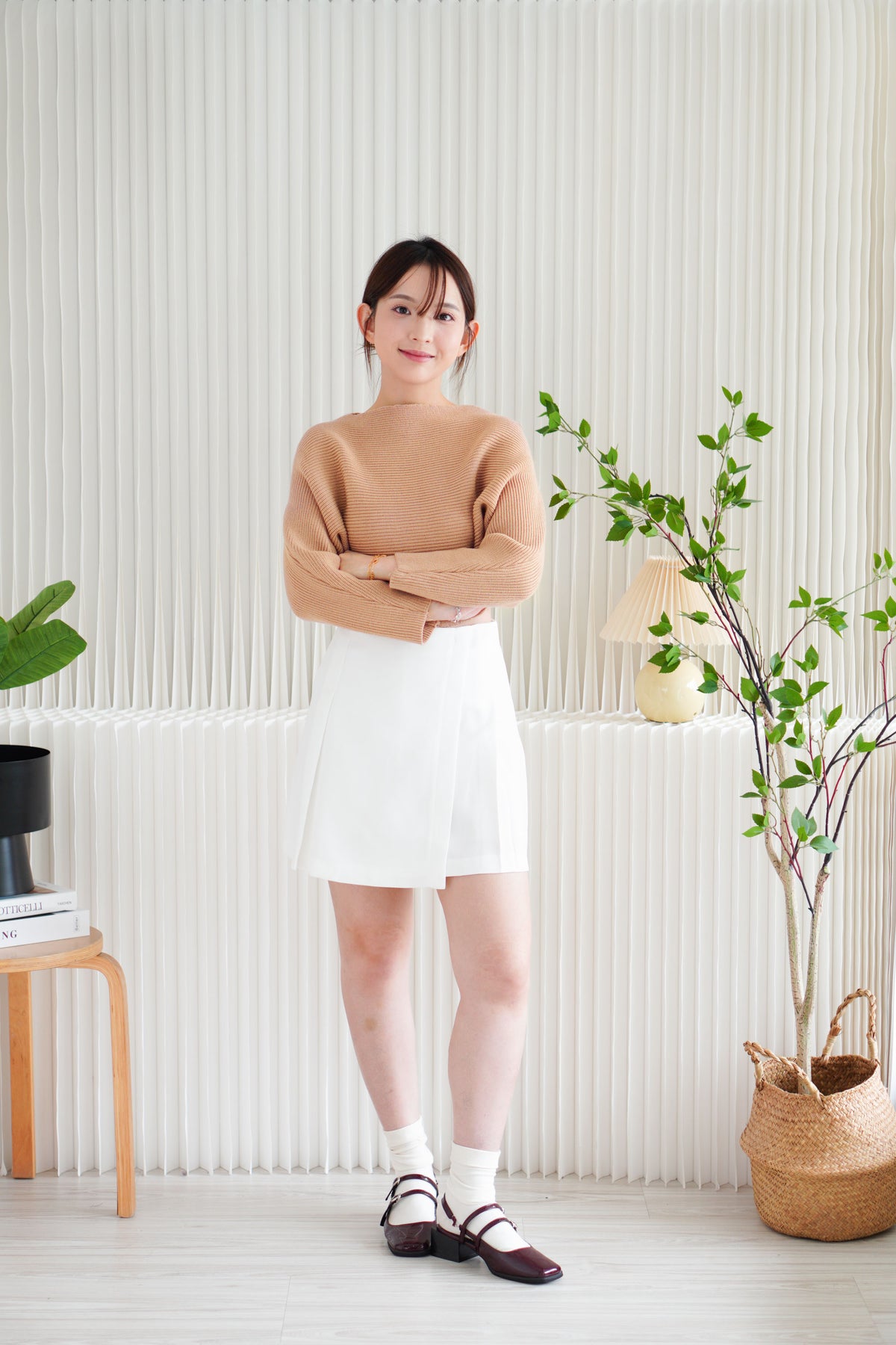 Cloris Mini A-Line Skirt in White