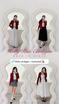 Holly Knit Cardigan Top in Red