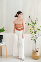 Bali Ombre Mesh Padded Tube Top in Brown Orange