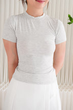 Nello Basic Round Neck Top in Grey