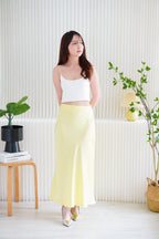 Sonnie Satin Skirt in Yellow
