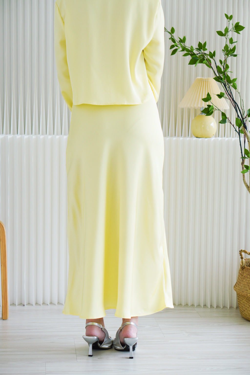 Sonnie Satin Skirt in Yellow
