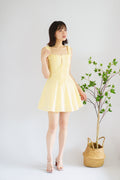 Maisie A-Line Corset Mini Dress in Yellow
