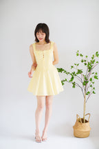 Maisie A-Line Corset Mini Dress in Yellow