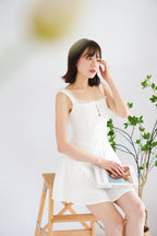 Maisie A-Line Corset Mini Dress in White
