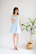 Maisie A-Line Corset Mini Dress in Blue