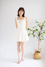Maisie A-Line Corset Mini Dress in White