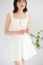 Maisie A-Line Corset Mini Dress in White