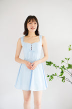 Maisie A-Line Corset Mini Dress in Blue