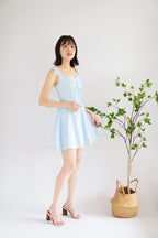 Maisie A-Line Corset Mini Dress in Blue