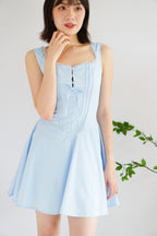Maisie A-Line Corset Mini Dress in Blue