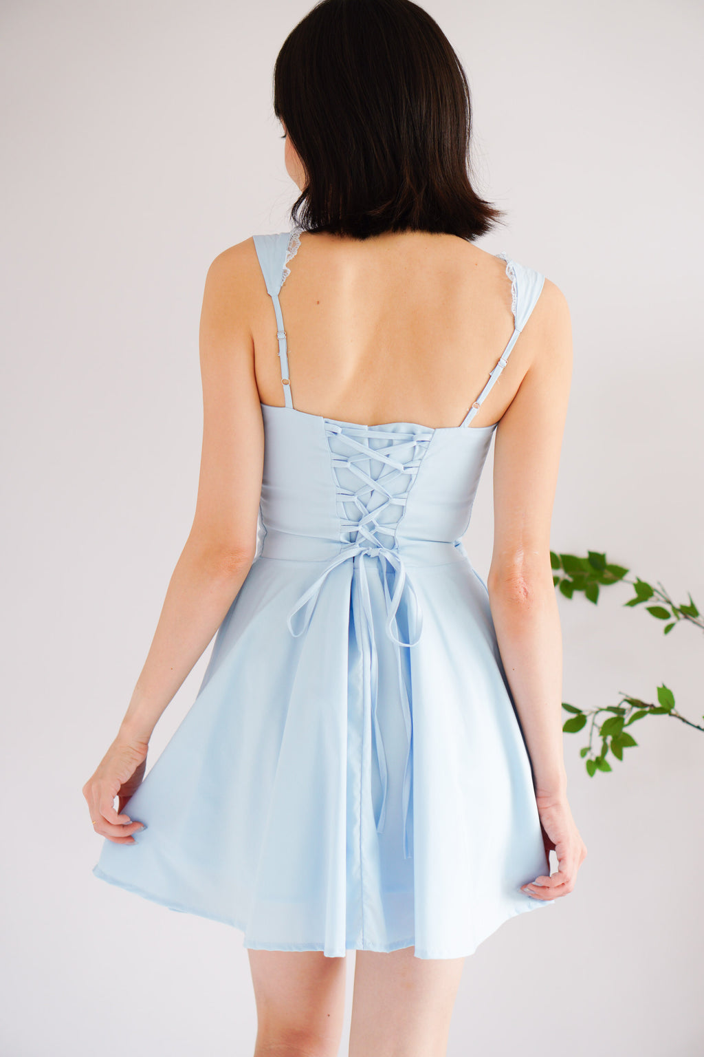 Maisie A-Line Corset Mini Dress in Blue