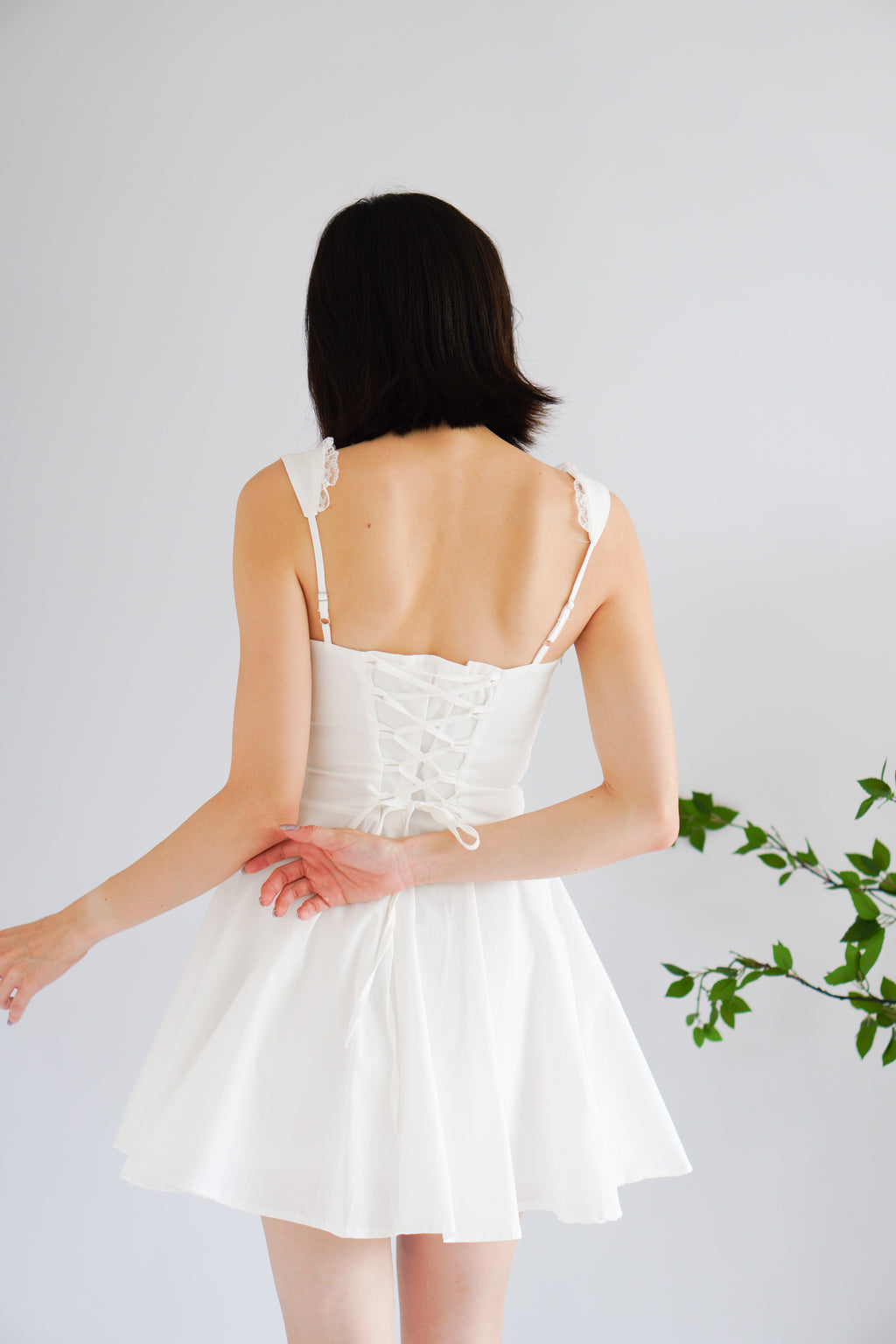 Maisie A-Line Corset Mini Dress in White