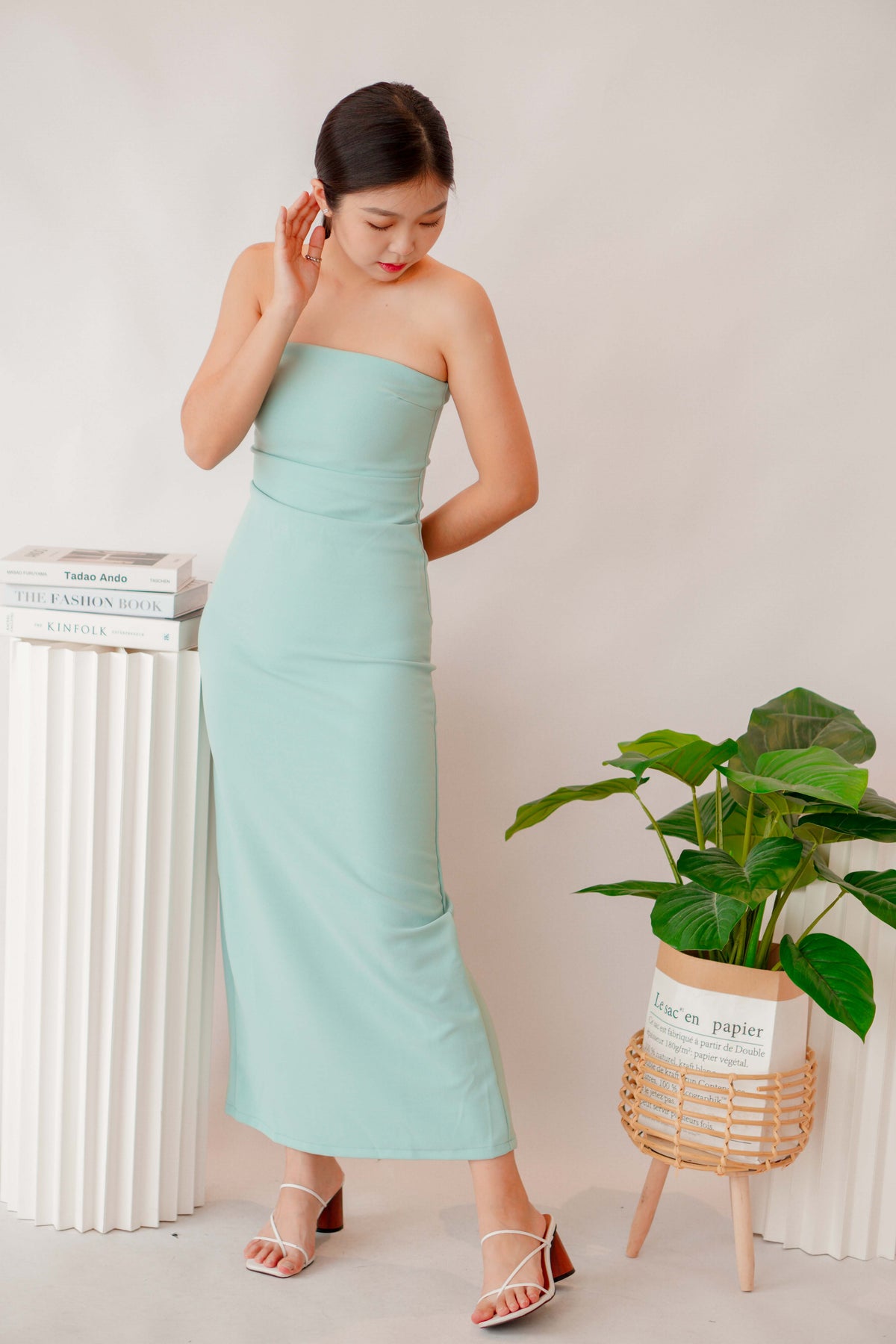 Love Storm Tube Bodycon Maxi Dress in Teal Green