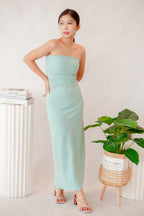 Love Storm Tube Bodycon Maxi Dress in Teal Green