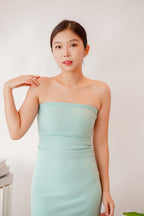 Love Storm Tube Bodycon Maxi Dress in Teal Green
