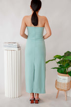Love Storm Tube Bodycon Maxi Dress in Teal Green