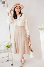 Ru A-Line Midi Skirt in Khaki