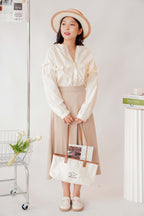 Ru A-Line Midi Skirt in Khaki