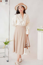 Ru A-Line Midi Skirt in Khaki